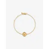 Monica Vinader Womens Initial V Stamp 18ct Yellow Gold Vermeil Chain Bracelet