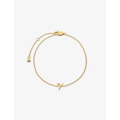 Monica Vinader Initial Y Chain Bracelet In Gold