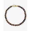 Monica Vinader Womens Kate Young 18ct Yellow Gold Vermeil And Tiger's Eye Necklac In Brown