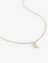 Monica Vinader Womens Gold L Letter-charm 18ct Yellow Gold-plated Vermeil Recycled Sterling-silver P In Gold