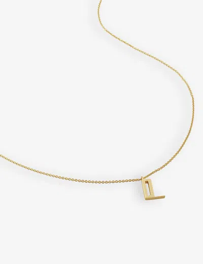 Monica Vinader Womens Gold L Letter-charm 18ct Yellow Gold-plated Vermeil Recycled Sterling-silver P