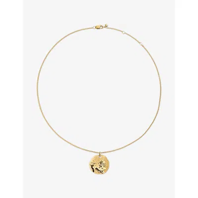 Monica Vinader Womens Leo Zodiac 18ct Yellow Gold Vermeil Pendant Necklac
