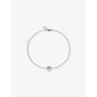 Monica Vinader Womens March Birthstone Sterling-silver And Aquamarine Chain Bracelet