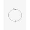 Monica Vinader Womens May Birthstone 925 Sterling-silver And Emerald Chain Bracelet
