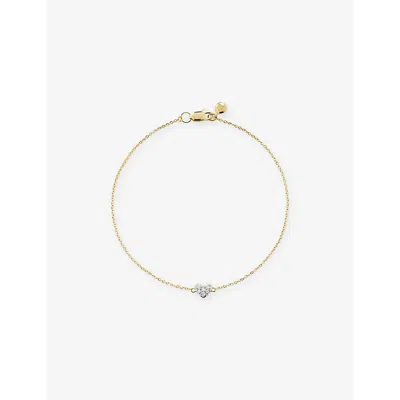 Monica Vinader Womens Mini Heart 18ct Yellow Gold And 0.04ct Lab-grown Diamond Bracelet