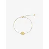Monica Vinader Womens Mini Initial B Stamp 14ct Yellow-gold Bracelet In Gold