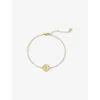 Monica Vinader Womens Mini Initial F Stamp 14ct Yellow-gold Bracelet In Gold