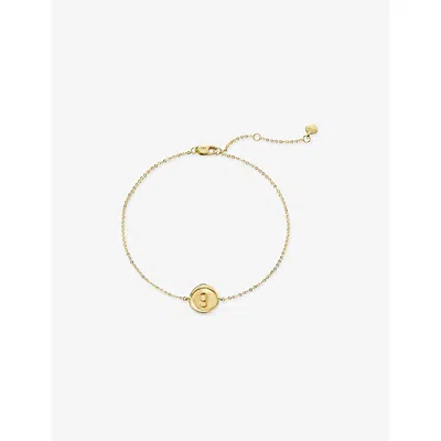 Monica Vinader Womens  Mini Initial G Stamp 14ct Yellow-gold Bracelet