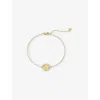 Monica Vinader Womens Mini Initial I Stamp 14ct Yellow-gold Bracelet In Gold