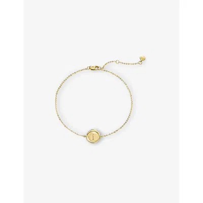 Monica Vinader Womens Mini Initial I Stamp 14ct Yellow-gold Bracelet