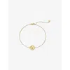 Monica Vinader Womens Mini Initial L Stamp 14ct Yellow-gold Bracelet In Gold