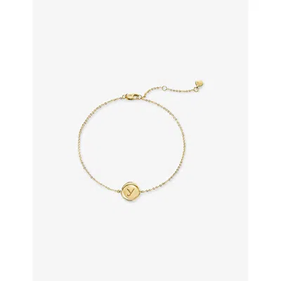 Monica Vinader Womens Mini Initial Y Stamp 14ct Solid-gold Chain Bracelet