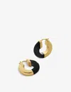 Monica Vinader 18ct Yellow Gold-plated Vermeil Sterling-silver And Black Onyx Hoop Earrings In Black