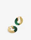 Monica Vinader 18ct Yellow Gold-plated Vermeil Sterling-silver And Green Onyx Hoop Earrings In Green