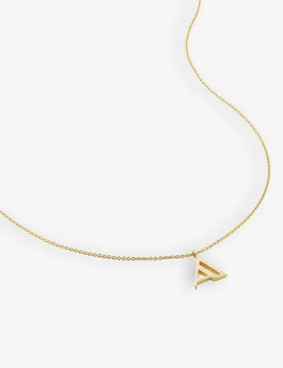 Monica Vinader Womens Gold A Letter-charm 18ct Yellow Gold-plated Vermeil Recycled Sterling-silver P