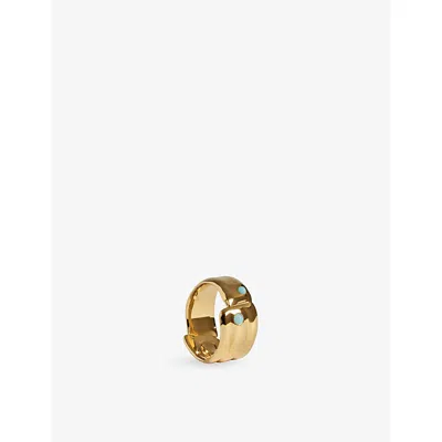 Monica Vinader Womens  Amaia Bold 18ct Gold Vermeil And Amazonite Ring