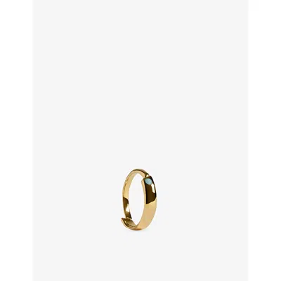 Monica Vinader Womens  Amaia Stacking 18ct Gold Vermeil And Amazonite Ring