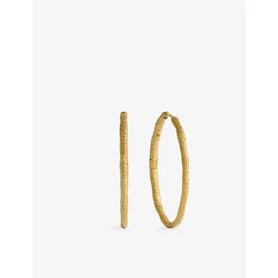 Monica Vinader Womens  Antica Textured Large 18ct Yellow Gold Vermeil Hoop Earrings