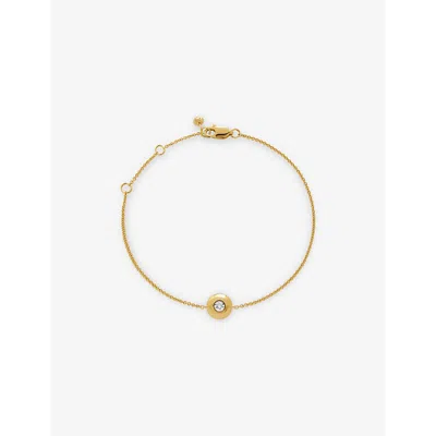 Monica Vinader Womens April Birthstone 18ct Yellow Gold-plated Vermeil Sterling-silver And 0.015ct Brilliant-cut La