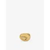 Monica Vinader Womens Aria 18ct Yellow Gold Vermeil Ring