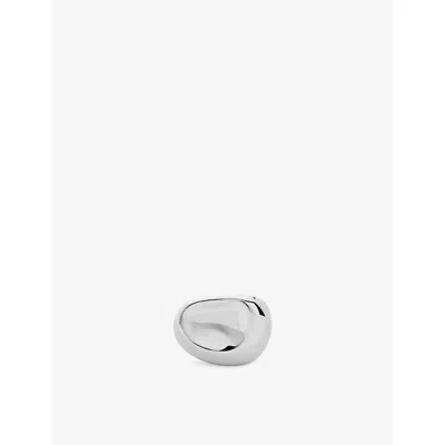 Monica Vinader Womens Silver Aria 18ct Yellow Gold Vermeil Ring