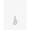 Monica Vinader Womens B Letter 14ct Yellow-gold And Lab-grown Diamond Charm Yellow Gold In Yellow Gold