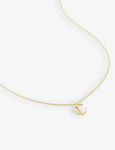 Monica Vinader Womens Gold C Letter-charm 18ct Yellow Gold-plated Vermeil Recycled Sterling-silver P