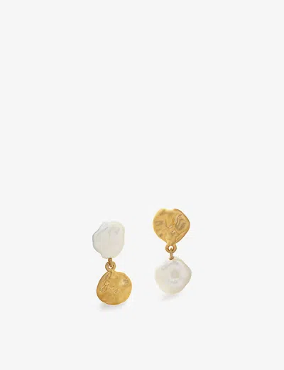 Monica Vinader Womens Gold Circular Drop 18ct Yellow Gold-plated Vermeil Recycled Sterling-silver An