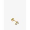 Monica Vinader Gold Diamond Cluster Single Labret Piercing Earring Diamond In Yellow Gold