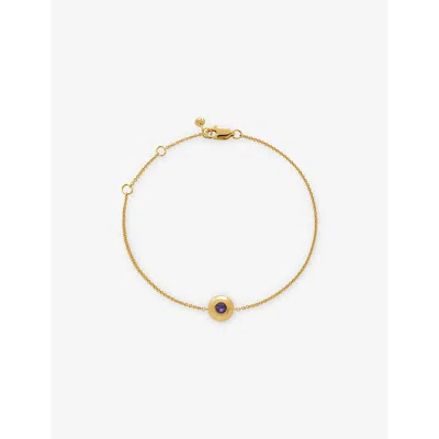 Monica Vinader Womens February Birthstone 18ct Yellow Gold-plated Vermeil Sterling-silver And Amethyst Bracelet