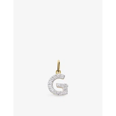 Monica Vinader 14ky Yellow Gold G Diamond Pendant