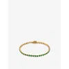Monica Vinader Womens Gemstone Essential Tennis 18ct Yellow Gold-plated Vermeil Sterling-silver And Green Onyx Brac In Yellow Gold