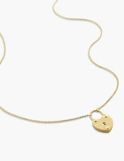 Monica Vinader Womens Gold Gp Heart Padlock 18ct Yellow Gold-plated Vermeil Sterling-silver Pendant