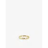Monica Vinader Womens  Hammered Thin 14ct Yellow-gold Band Ring In Gold