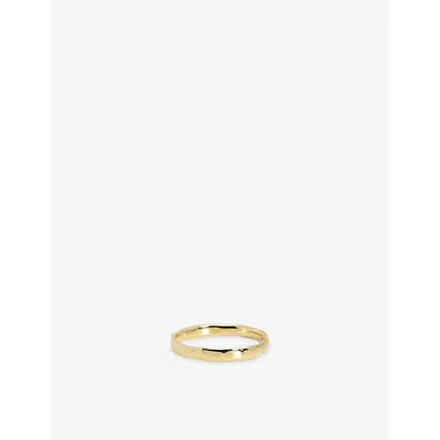 Monica Vinader Womens  Hammered Thin 14ct Yellow-gold Band Ring