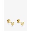 Monica Vinader Womens Heart 14ct Solid-gold Single Labret Earring Yellow Gold In Yellow Gold