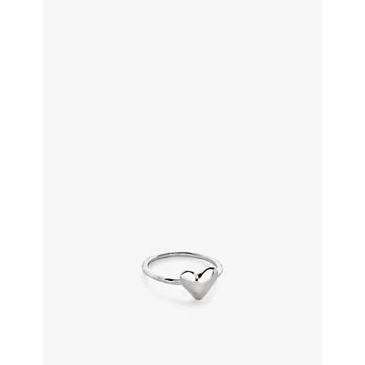 Monica Vinader Womens  Heart 18ct Yellow Gold-plated Vermeil Sterling-silver Stacking Ring