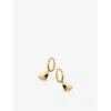 Monica Vinader Womens  Heart Drop 18ct Yellow Gold-plated Vermeil Sterling-silver Huggie Earrings In Gold