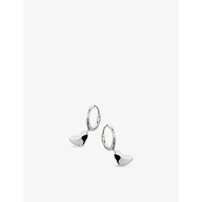 Monica Vinader Womens  Heart Drop 18ct Yellow Gold-plated Vermeil Sterling-silver Huggie Earrings