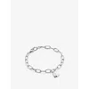 Monica Vinader Sterling Silver Heart Charm Bracelet In Sterling Silver