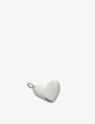 Monica Vinader Womens Sterling Silver Heart-shaped Recycled Sterling-silver Locket Pendant