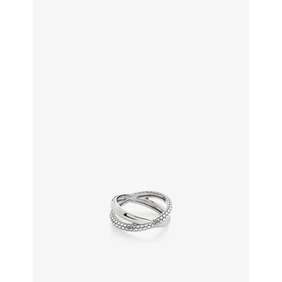 MONICA VINADER WOMENS HEIRLOOM CROSSOVER STERLING-SILVER RING STERLING SILVER