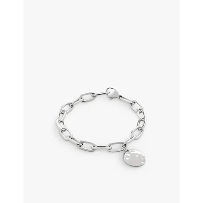 MONICA VINADER WOMENS MONICA VINADER ID OVAL CHARM STERLING-SILVER BRACELET