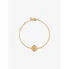 Monica Vinader Womens Initial-h Stamp 18ct Yellow Gold-vermeil Chain Bracelet