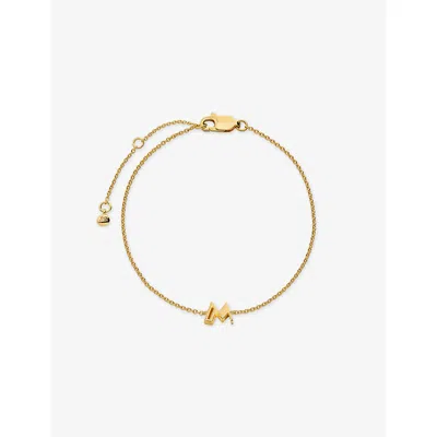 Monica Vinader Womens Initial M 18ct Yellow Gold Vermeil Bracelet