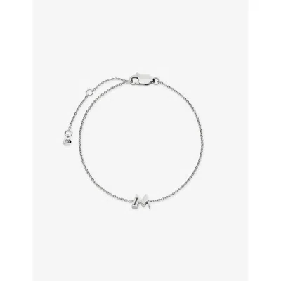 Monica Vinader Womens Initial M Sterling-silver Bracelet In Metallic