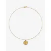 Monica Vinader Womens Initial-p Stamp 18ct Yellow Gold-vermeil Chain Necklac