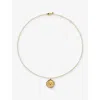 Monica Vinader Womens Initial-p Stamp 18ct Yellow Gold-vermeil Chain Necklac