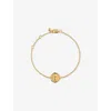Monica Vinader Womens Initial T Stamp 18ct Yellow Gold-vermeil Chain Necklac