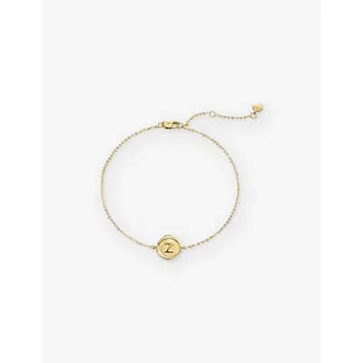 Monica Vinader Womens Initial-z Stamp 18ct Yellow Gold-vermeil Chain Bracelet